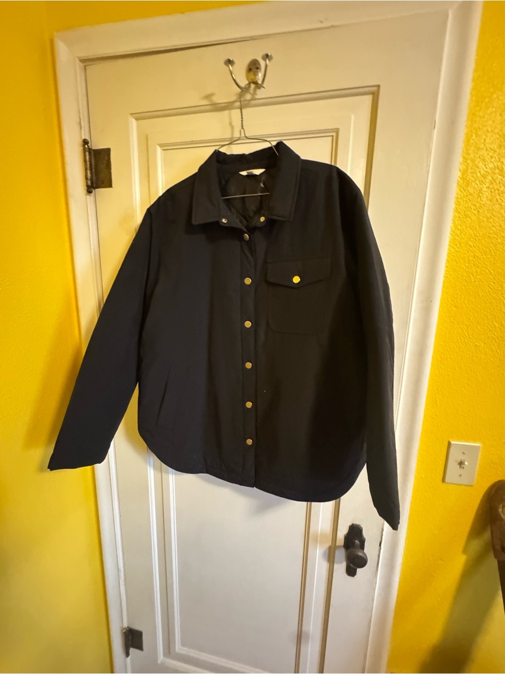 Time and Tru Back Button-Front Jacket with Silver Tone Buttons